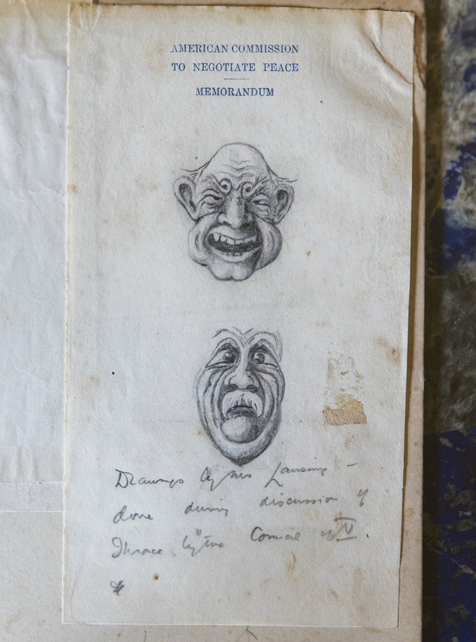Harold Nicolson's caricatures of Robert Lansing